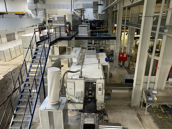 USED FAMECCANICA T SHAPE BABY DIAPER MACHINE; INCLUDING CHANNEL CONFIGURATION