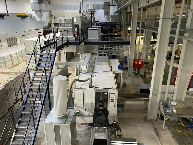 USED FAMECCANICA T SHAPE BABY DIAPER MACHINE; INCLUDING CHANNEL CONFIGURATION