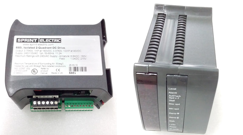 DC DRIVE; 240VAC, 50/60H, 0.75kW; INSOLATED 2-QUADRANT DC DRIVE; P/N:680i; SPRINT ELECTRIC
