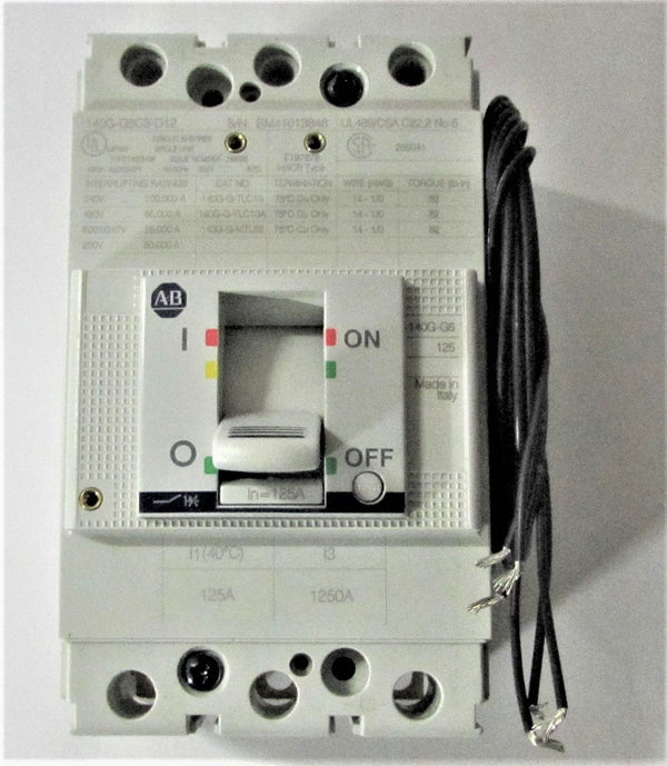 CIRCUIT-BREAKER; 3-POLES; In=125A, Icu=65 kA; P/N:140G-G6C3-D12-AJ; ROCKWELL AUTOMATION