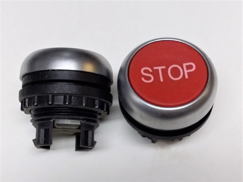 PUSH-BUTTON; 22.5mm; RED STOP; SPRING RELEASE; P/N:M22-D-R-GB0; MOELLER