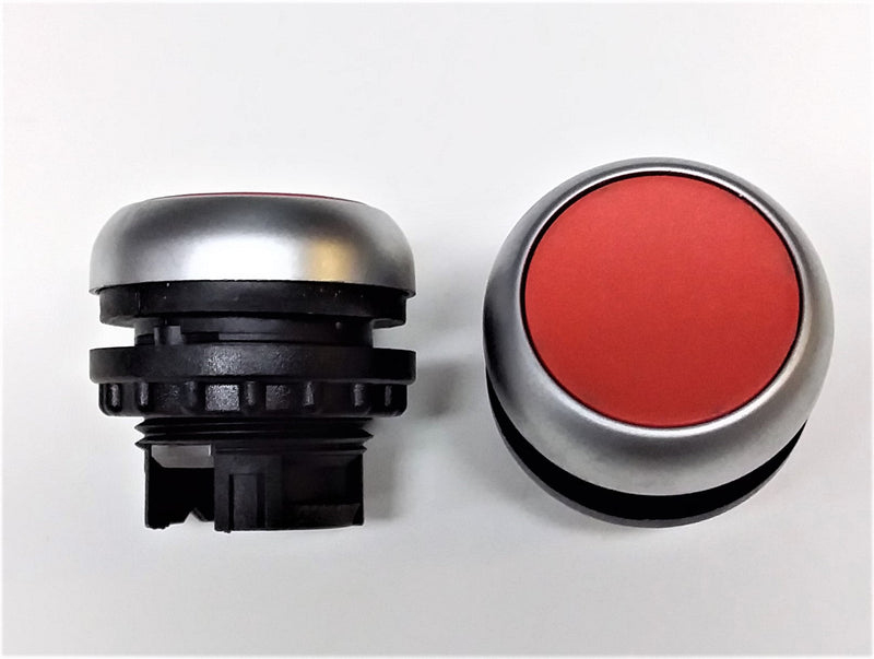 PUSH-BUTTON; 22.5mm; RED; SPRING RELEASE; P/N:M22-D-R; MOELLER