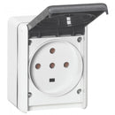 POWER SOCKET OUTLET; 3P+N+E; 32A; SURFACE MOUNT; IP44; GREY; P/N:55877; LEGRAND