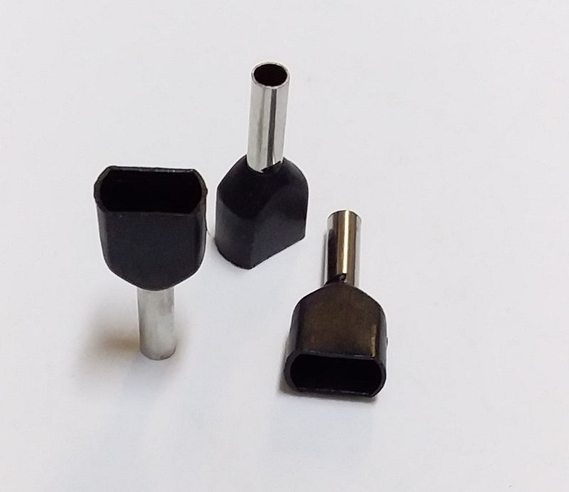 CABLE END LUG; 2x1.5mm; BLACK; P/N:HP-TE-1508; BUSSOLA
