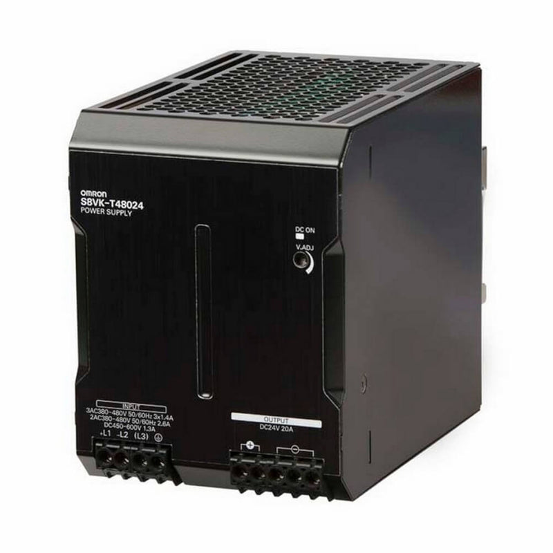 POWER SUPPLY MODULE; INPUT: 3-PH, 480VAC; OUTPUT: 24VDC-20ADC; EMI CLASS B; WITH POWER BOOST; P/N:S8VK-T48024; OMRON