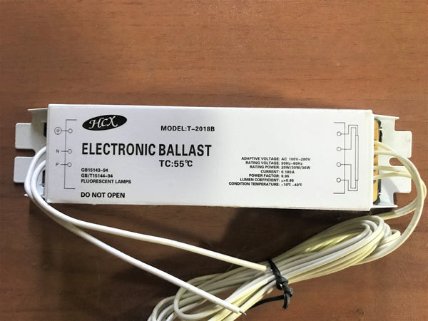 ELECTRONIC BALLAST; 220VAC 50/60Hz, 20W/36W; P/N:T-2018B; HCX