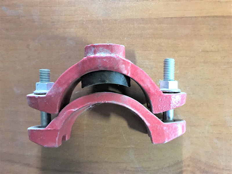 MECHANICAL TEE - THREADED OUTLET; 2"x3/4"; THREAD: BSP; PRESSURE: 300PSI; COLOR: RAL3000 RED PAINT; UL/FM APPROVED