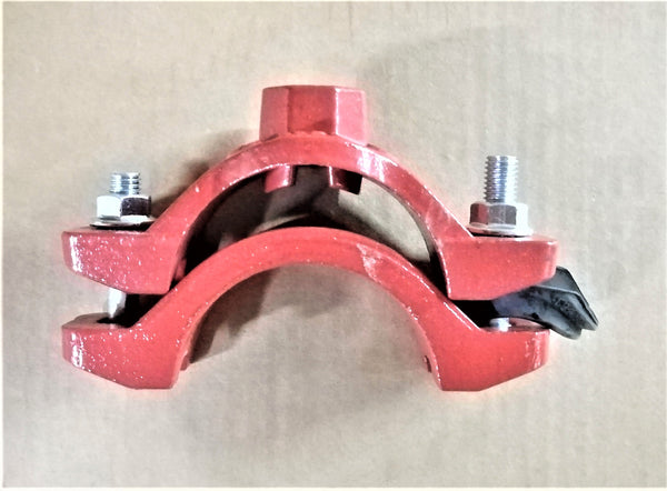 MECHANICAL TEE - THREADED OUTLET; 2.1/2"x1/2"; THREAD: BSP; PRESSURE: 300PSI; COLOR: RAL3000 RED PAINT; UL/FM APPROVED
