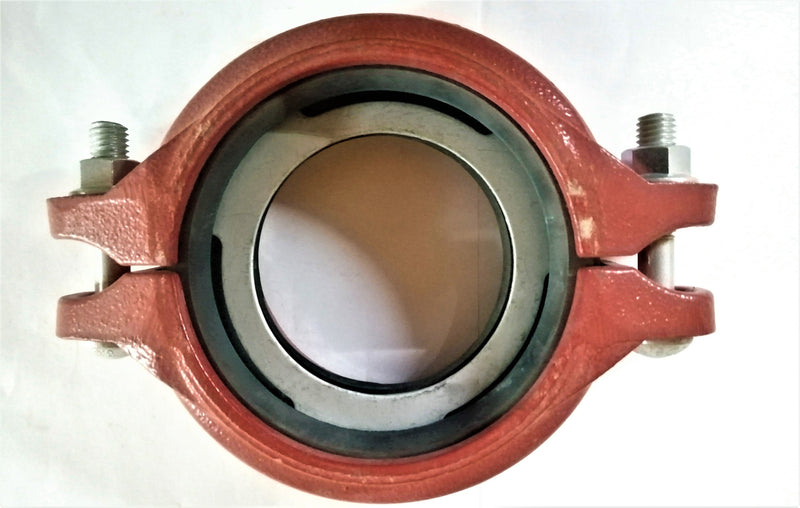 GROOVED REDUCING COUPLING; 4"x3"; PRESSURE: 300PSI; COLOR: RAL3000 RED PAINT; UL/FM APPROVED