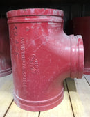 REDUCING TEE; 8" x 6" x 8"; GROOVED ENDS; PRESSURE: 300PSI; COLOR: RAL3000 RED PAINT;   UL/FM APPROVED