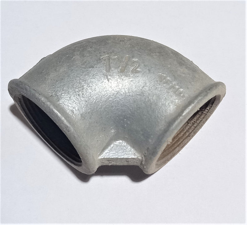 ELBOW; 90 DEGREE; 1.1/2"; GALVANIZED STEEL