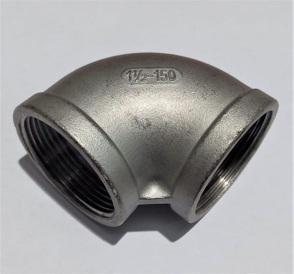 ELBOW; 90 DEGREE; 1.1/2"; STAINLESS STEEL