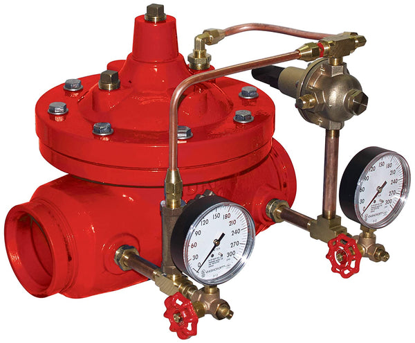 PRESSURE REDUCING VALVE; 4";  WORKING PRESSURE: 100 PSI; GROOVED ENDS; UL/FM APPROVED