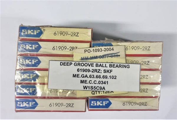 DEEP GROOVE BALL BEARING; 61909-2RZ; SKF