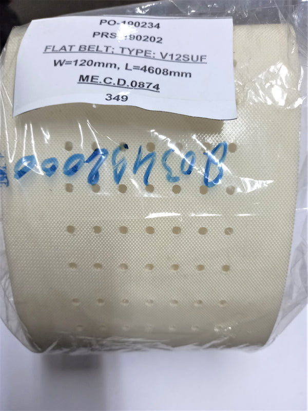 PERFORATED FLAT BELT; TYPE: V12SUF; SIZE: L=4608, W=120mm; 1792 HOLES D=4mm; P/N: 20349200088; ESBELT