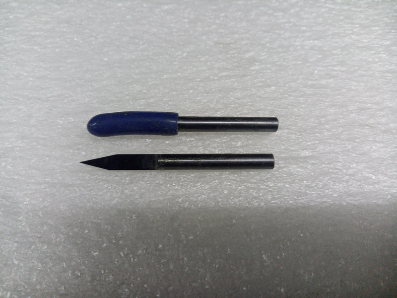 ENGRAVING TOOL BIT; D= 0.2mm, SD=1/8"; A=30 DEGREE; 55HRC; CARBIDE