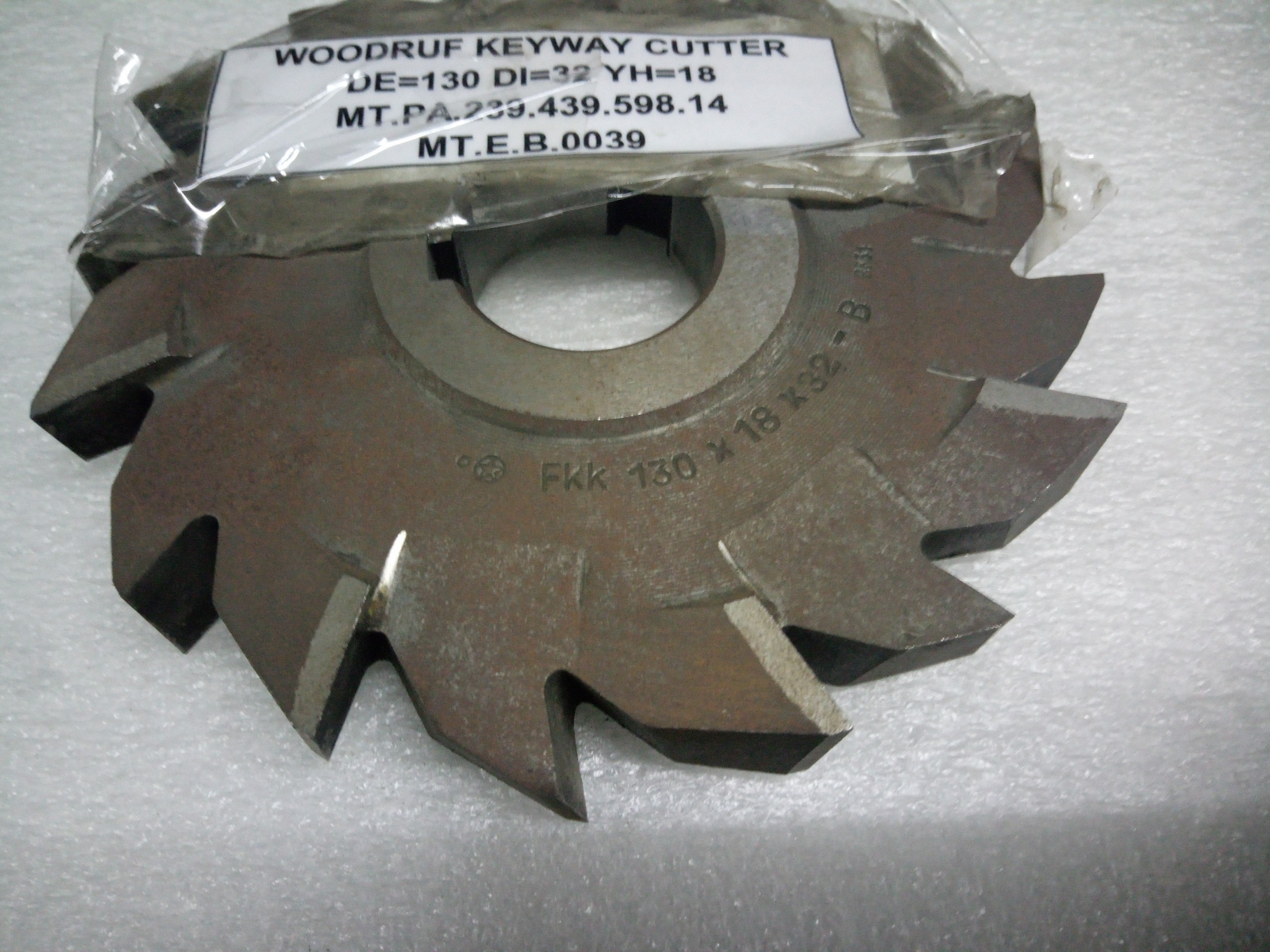 WOODRUFF KEYWAY CUTTER; De=125, Di=32, Th=18mm