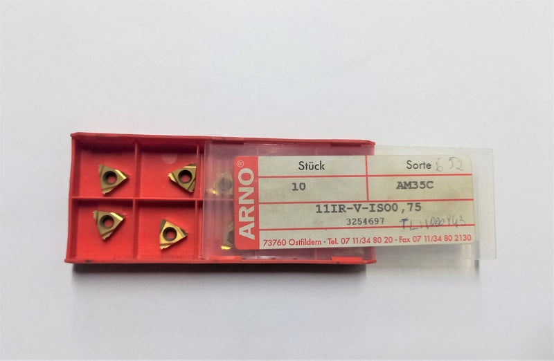 CARBIDE INSERT; THREADING; EXTERNAL; 11IR-V-ISO0.75 AM35C; ARNO