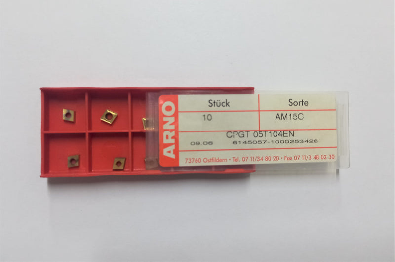 CARBIDE INSERT; MILLING/TURNING; CPGT 05T104EN AM15C; ARNO